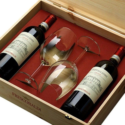 MARCHESE DE FRESCOBALDI
Castiglioni Chianti - Cassetta di legno da 2 bottiglie e 2 calici